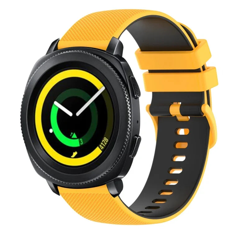 20mm チェッカードツートンシリコンウォッチバンド、Samsung Gear Sport用、Samsung Gear S2 Classic用