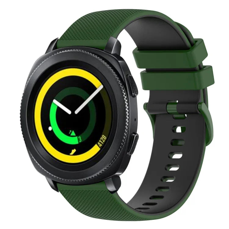 20mm チェッカードツートンシリコンウォッチバンド、Samsung Gear Sport用、Samsung Gear S2 Classic用