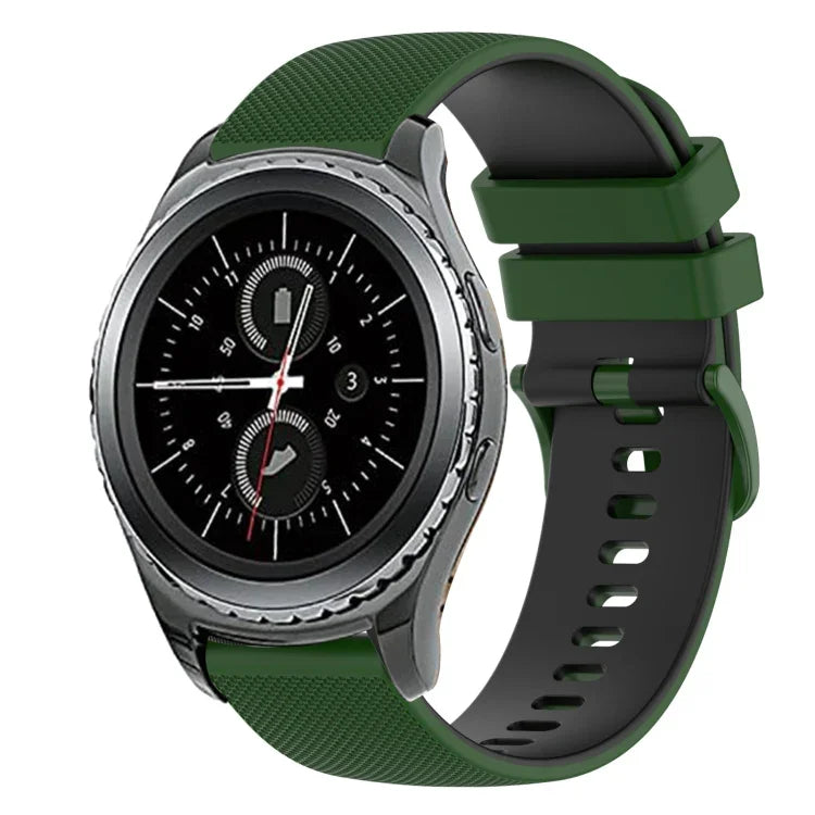 20mm チェッカードツートンシリコンウォッチバンド、Samsung Gear Sport用、Samsung Gear S2 Classic用