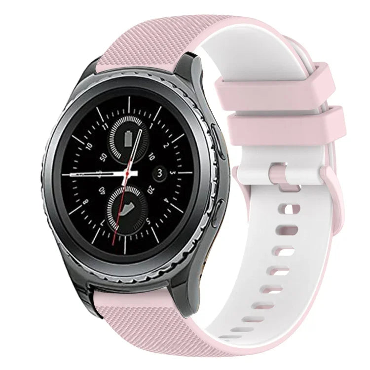 20mm チェッカードツートンシリコンウォッチバンド、Samsung Gear Sport用、Samsung Gear S2 Classic用