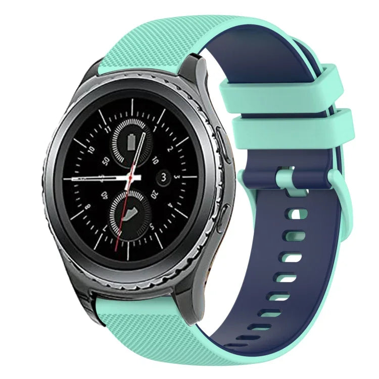 20mm チェッカードツートンシリコンウォッチバンド、Samsung Gear Sport用、Samsung Gear S2 Classic用