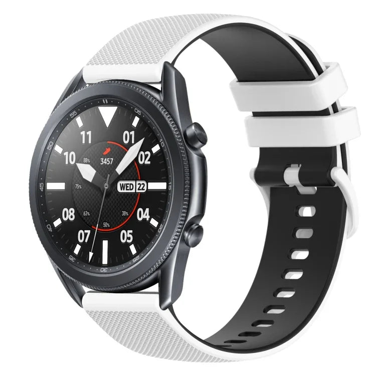 22mm チェッカードツートンシリコンウォッチバンド、Samsung Galaxy Watch3 45mm用、Samsung Galaxy Watch 46mm用、Samsung Gear S3 Classic用、Samsung Gear S3 Frontier用