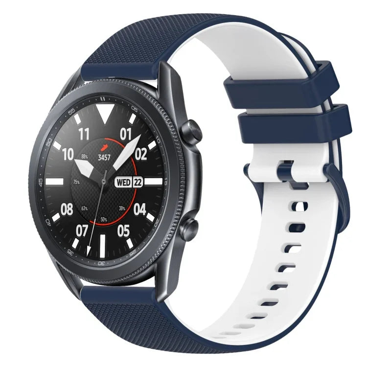 22mm チェッカードツートンシリコンウォッチバンド、Samsung Galaxy Watch3 45mm用、Samsung Galaxy Watch 46mm用、Samsung Gear S3 Classic用、Samsung Gear S3 Frontier用