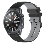 22mm チェッカードツートンシリコンウォッチバンド、Samsung Galaxy Watch3 45mm用、Samsung Galaxy Watch 46mm用、Samsung Gear S3 Classic用、Samsung Gear S3 Frontier用