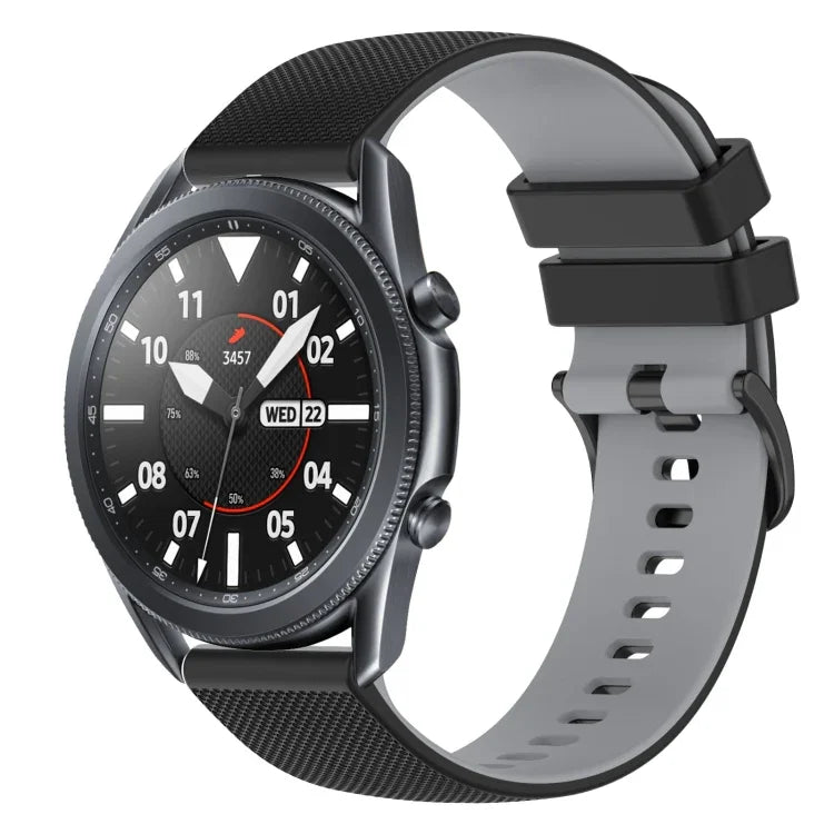 22mm チェッカードツートンシリコンウォッチバンド、Samsung Galaxy Watch3 45mm用、Samsung Galaxy Watch 46mm用、Samsung Gear S3 Classic用、Samsung Gear S3 Frontier用