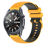 22mm チェッカードツートンシリコンウォッチバンド、Samsung Galaxy Watch3 45mm用、Samsung Galaxy Watch 46mm用、Samsung Gear S3 Classic用、Samsung Gear S3 Frontier用