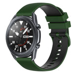 22mm チェッカードツートンシリコンウォッチバンド、Samsung Galaxy Watch3 45mm用、Samsung Galaxy Watch 46mm用、Samsung Gear S3 Classic用、Samsung Gear S3 Frontier用