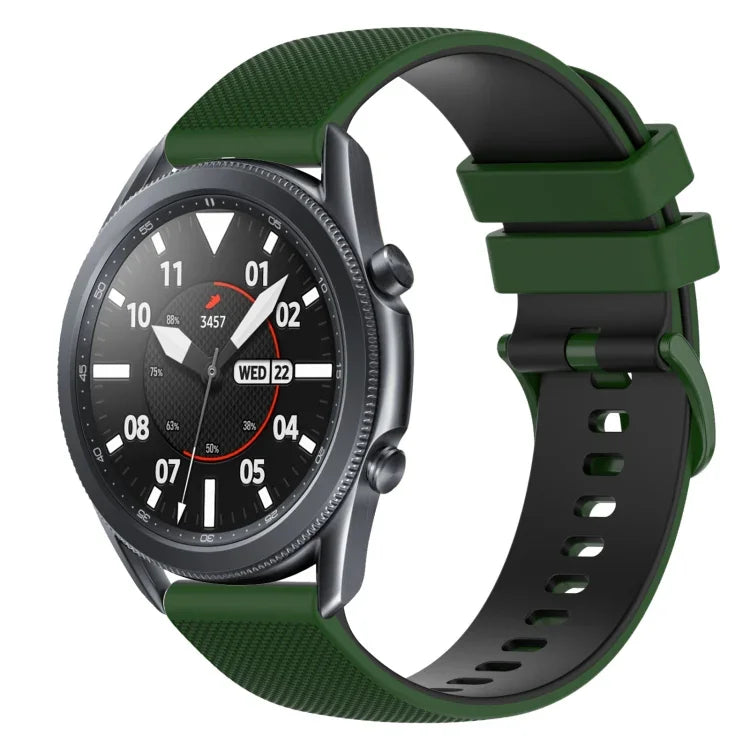 22mm チェッカードツートンシリコンウォッチバンド、Samsung Galaxy Watch3 45mm用、Samsung Galaxy Watch 46mm用、Samsung Gear S3 Classic用、Samsung Gear S3 Frontier用