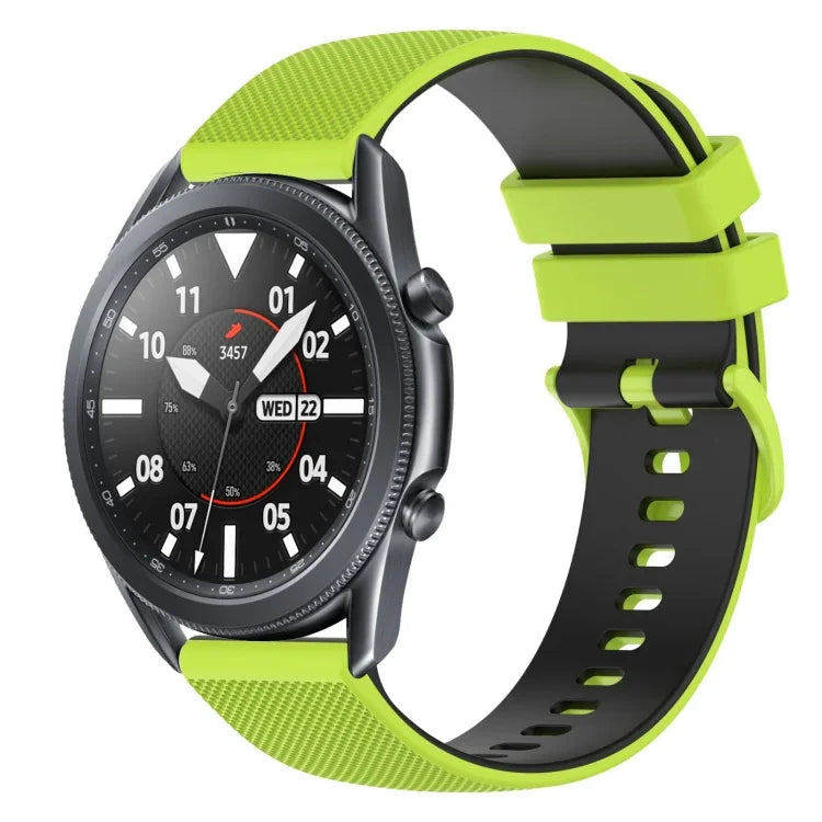 22mm チェッカードツートンシリコンウォッチバンド、Samsung Galaxy Watch3 45mm用、Samsung Galaxy Watch 46mm用、Samsung Gear S3 Classic用、Samsung Gear S3 Frontier用