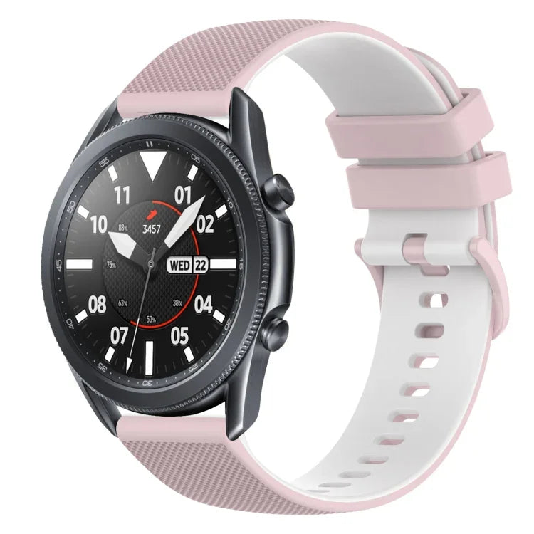 22mm チェッカードツートンシリコンウォッチバンド、Samsung Galaxy Watch3 45mm用、Samsung Galaxy Watch 46mm用、Samsung Gear S3 Classic用、Samsung Gear S3 Frontier用
