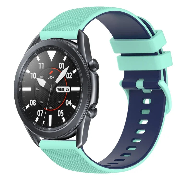 22mm チェッカードツートンシリコンウォッチバンド、Samsung Galaxy Watch3 45mm用、Samsung Galaxy Watch 46mm用、Samsung Gear S3 Classic用、Samsung Gear S3 Frontier用