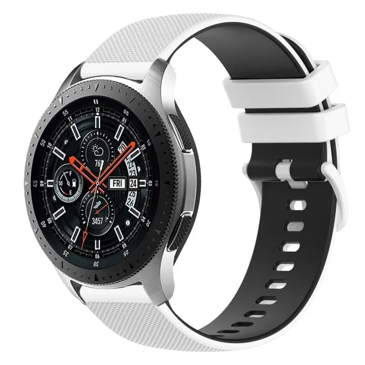 22mm チェッカードツートンシリコンウォッチバンド、Samsung Galaxy Watch3 45mm用、Samsung Galaxy Watch 46mm用、Samsung Gear S3 Classic用、Samsung Gear S3 Frontier用