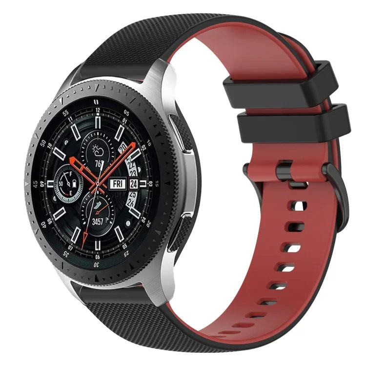 22mm チェッカードツートンシリコンウォッチバンド、Samsung Galaxy Watch3 45mm用、Samsung Galaxy Watch 46mm用、Samsung Gear S3 Classic用、Samsung Gear S3 Frontier用