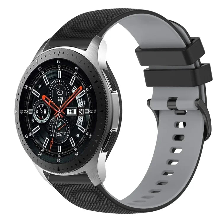 22mm チェッカードツートンシリコンウォッチバンド、Samsung Galaxy Watch3 45mm用、Samsung Galaxy Watch 46mm用、Samsung Gear S3 Classic用、Samsung Gear S3 Frontier用