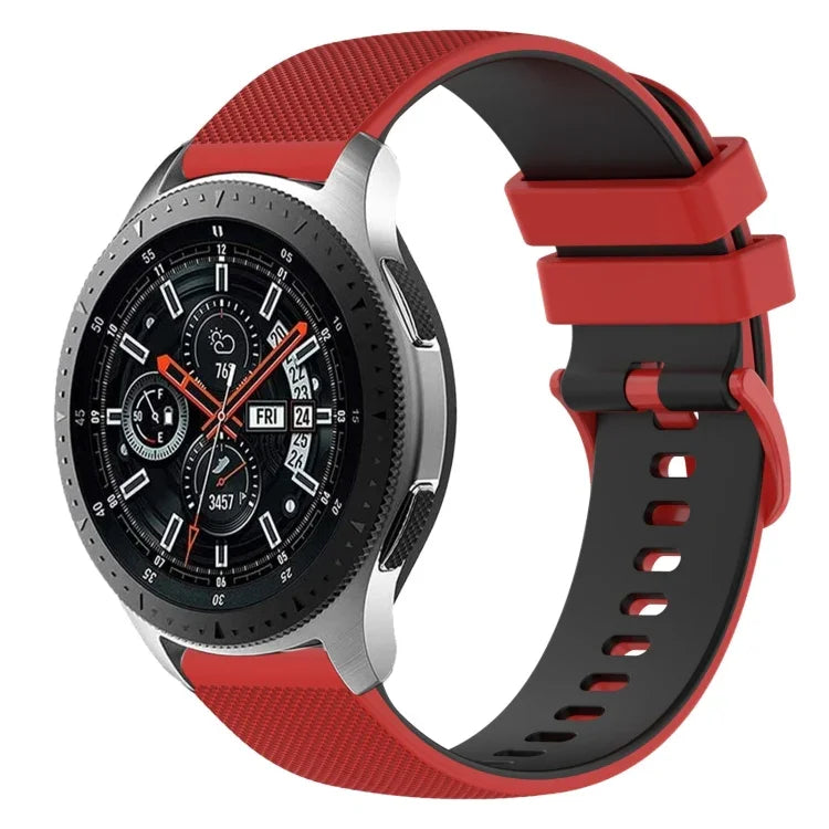 22mm チェッカードツートンシリコンウォッチバンド、Samsung Galaxy Watch3 45mm用、Samsung Galaxy Watch 46mm用、Samsung Gear S3 Classic用、Samsung Gear S3 Frontier用