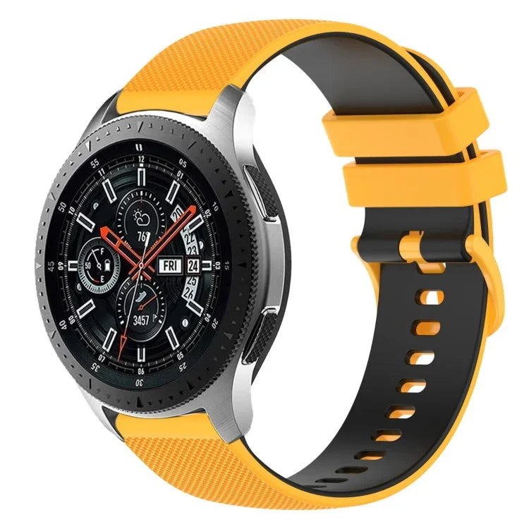 22mm チェッカードツートンシリコンウォッチバンド、Samsung Galaxy Watch3 45mm用、Samsung Galaxy Watch 46mm用、Samsung Gear S3 Classic用、Samsung Gear S3 Frontier用