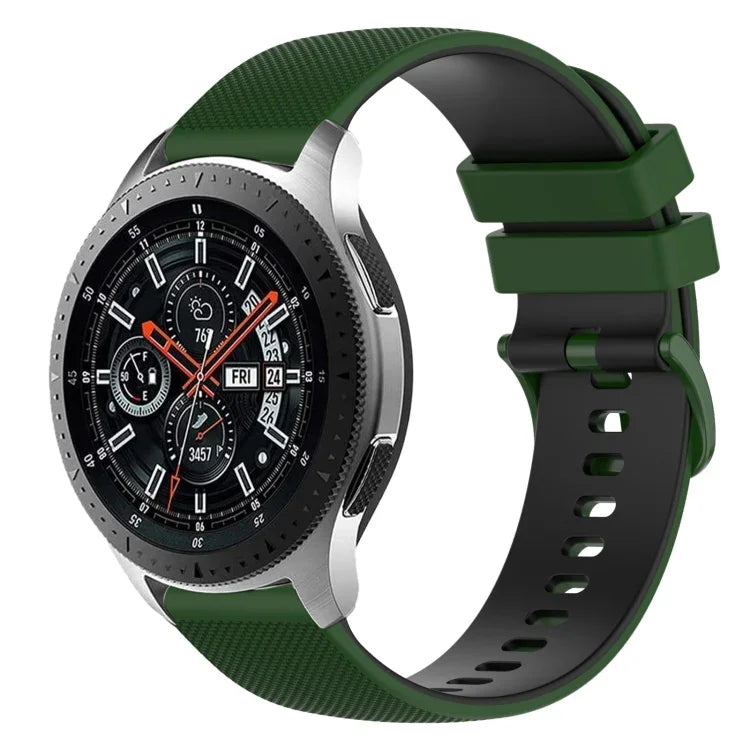 22mm チェッカードツートンシリコンウォッチバンド、Samsung Galaxy Watch3 45mm用、Samsung Galaxy Watch 46mm用、Samsung Gear S3 Classic用、Samsung Gear S3 Frontier用