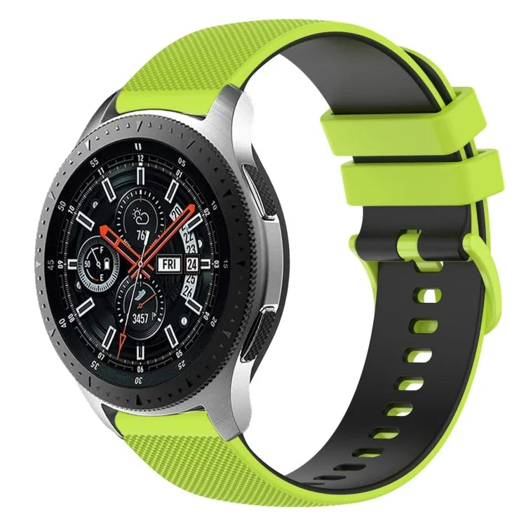 22mm チェッカードツートンシリコンウォッチバンド、Samsung Galaxy Watch3 45mm用、Samsung Galaxy Watch 46mm用、Samsung Gear S3 Classic用、Samsung Gear S3 Frontier用
