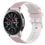 22mm チェッカードツートンシリコンウォッチバンド、Samsung Galaxy Watch3 45mm用、Samsung Galaxy Watch 46mm用、Samsung Gear S3 Classic用、Samsung Gear S3 Frontier用