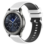 22mm チェッカードツートンシリコンウォッチバンド、Samsung Galaxy Watch3 45mm用、Samsung Galaxy Watch 46mm用、Samsung Gear S3 Classic用、Samsung Gear S3 Frontier用