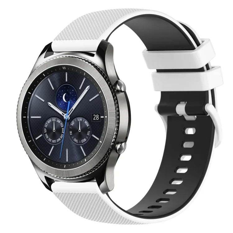 22mm チェッカードツートンシリコンウォッチバンド、Samsung Galaxy Watch3 45mm用、Samsung Galaxy Watch 46mm用、Samsung Gear S3 Classic用、Samsung Gear S3 Frontier用