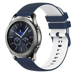 22mm チェッカードツートンシリコンウォッチバンド、Samsung Galaxy Watch3 45mm用、Samsung Galaxy Watch 46mm用、Samsung Gear S3 Classic用、Samsung Gear S3 Frontier用