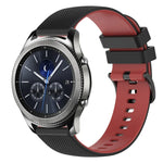 22mm チェッカードツートンシリコンウォッチバンド、Samsung Galaxy Watch3 45mm用、Samsung Galaxy Watch 46mm用、Samsung Gear S3 Classic用、Samsung Gear S3 Frontier用