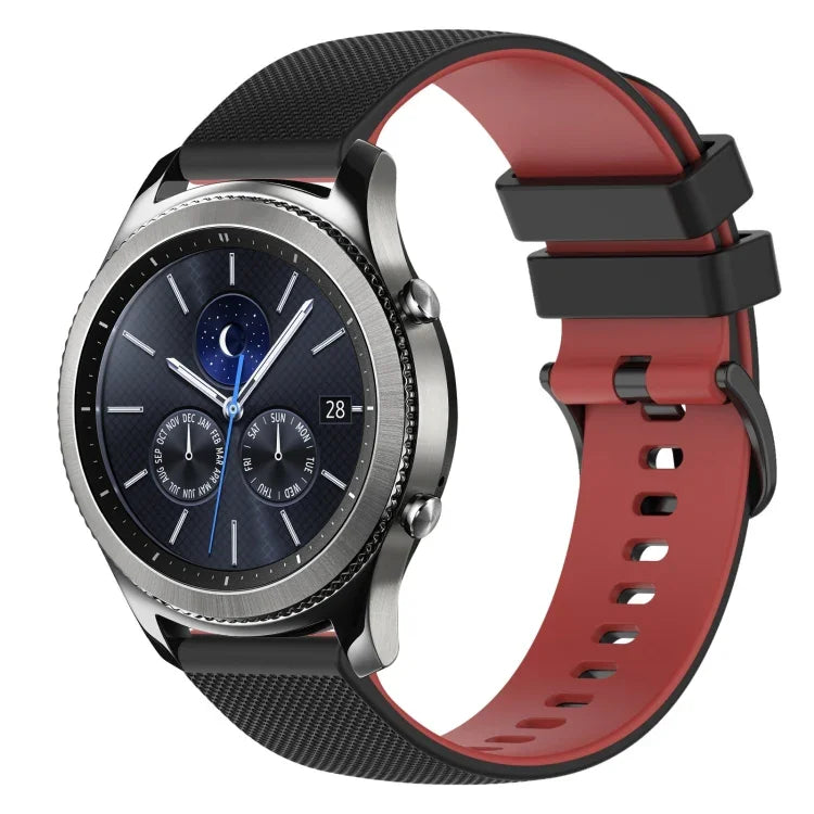 22mm チェッカードツートンシリコンウォッチバンド、Samsung Galaxy Watch3 45mm用、Samsung Galaxy Watch 46mm用、Samsung Gear S3 Classic用、Samsung Gear S3 Frontier用