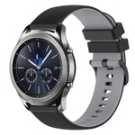 22mm チェッカードツートンシリコンウォッチバンド、Samsung Galaxy Watch3 45mm用、Samsung Galaxy Watch 46mm用、Samsung Gear S3 Classic用、Samsung Gear S3 Frontier用