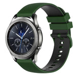 22mm チェッカードツートンシリコンウォッチバンド、Samsung Galaxy Watch3 45mm用、Samsung Galaxy Watch 46mm用、Samsung Gear S3 Classic用、Samsung Gear S3 Frontier用