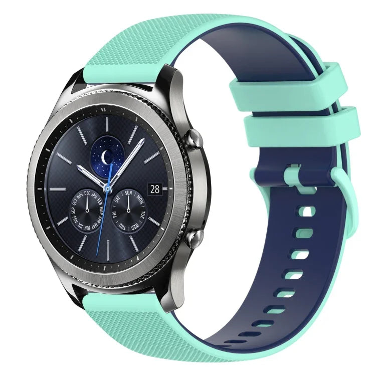 22mm チェッカードツートンシリコンウォッチバンド、Samsung Galaxy Watch3 45mm用、Samsung Galaxy Watch 46mm用、Samsung Gear S3 Classic用、Samsung Gear S3 Frontier用