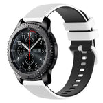 22mm チェッカードツートンシリコンウォッチバンド、Samsung Galaxy Watch3 45mm用、Samsung Galaxy Watch 46mm用、Samsung Gear S3 Classic用、Samsung Gear S3 Frontier用