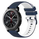 22mm チェッカードツートンシリコンウォッチバンド、Samsung Galaxy Watch3 45mm用、Samsung Galaxy Watch 46mm用、Samsung Gear S3 Classic用、Samsung Gear S3 Frontier用