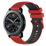 22mm チェッカードツートンシリコンウォッチバンド、Samsung Galaxy Watch3 45mm用、Samsung Galaxy Watch 46mm用、Samsung Gear S3 Classic用、Samsung Gear S3 Frontier用