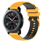 22mm チェッカードツートンシリコンウォッチバンド、Samsung Galaxy Watch3 45mm用、Samsung Galaxy Watch 46mm用、Samsung Gear S3 Classic用、Samsung Gear S3 Frontier用