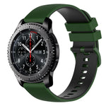 22mm チェッカードツートンシリコンウォッチバンド、Samsung Galaxy Watch3 45mm用、Samsung Galaxy Watch 46mm用、Samsung Gear S3 Classic用、Samsung Gear S3 Frontier用