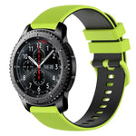 22mm チェッカードツートンシリコンウォッチバンド、Samsung Galaxy Watch3 45mm用、Samsung Galaxy Watch 46mm用、Samsung Gear S3 Classic用、Samsung Gear S3 Frontier用