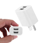 ミニデュアルポートUSB充電器 USBから8ピンデータケーブル付き、AUプラグ、AUプラグ＋8ピンケーブル