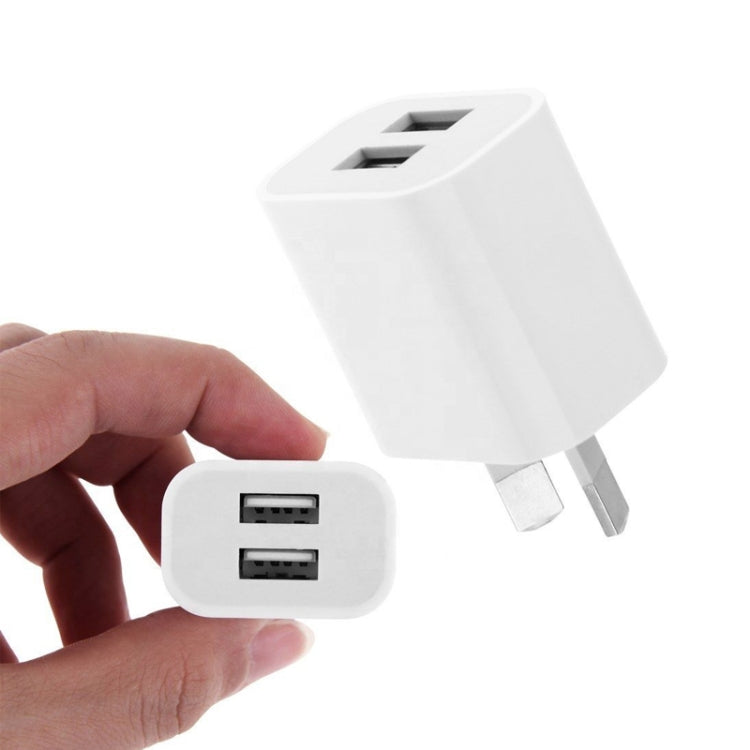 ミニデュアルポートUSB充電器 USBから8ピンデータケーブル付き、AUプラグ、AUプラグ＋8ピンケーブル