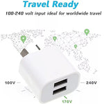 ミニデュアルポートUSB充電器 USBから8ピンデータケーブル付き、AUプラグ、AUプラグ＋8ピンケーブル