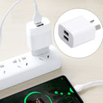 ミニデュアルポートUSB充電器 USBから8ピンデータケーブル付き、AUプラグ、AUプラグ＋8ピンケーブル