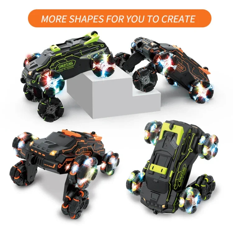 MoFun JC03 2.4G リモコン 六輪スタントカー 360度スイングアーム 死角なしドリフトスプレーリモコンカー, MoFun JC03 (グリーン)