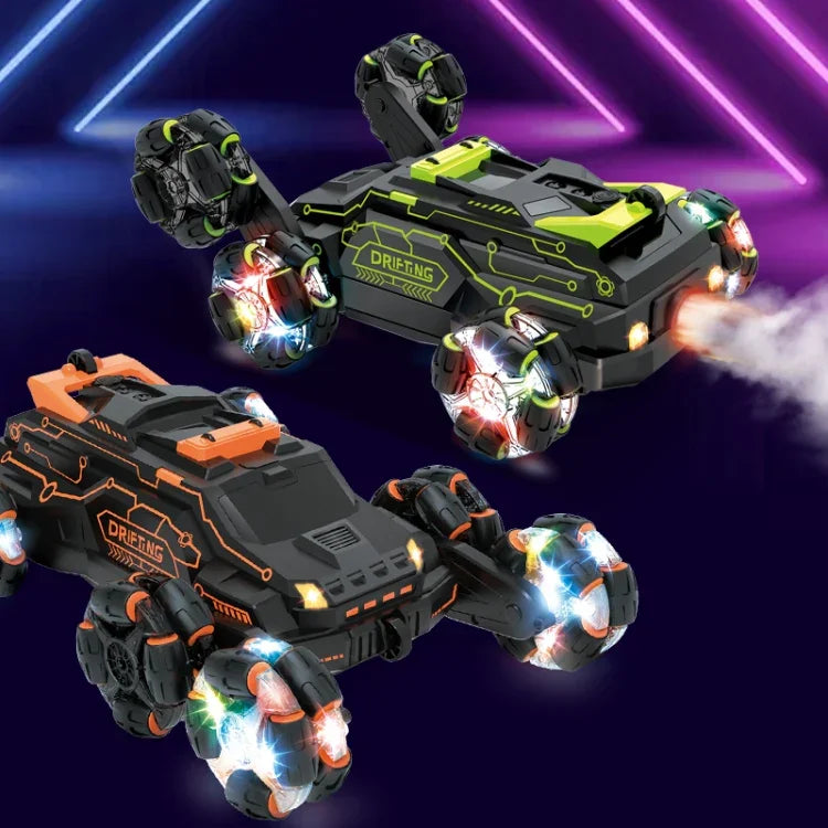 MoFun JC03 2.4G リモコン 六輪スタントカー 360度スイングアーム 死角なしドリフトスプレーリモコンカー, MoFun JC03 (グリーン)