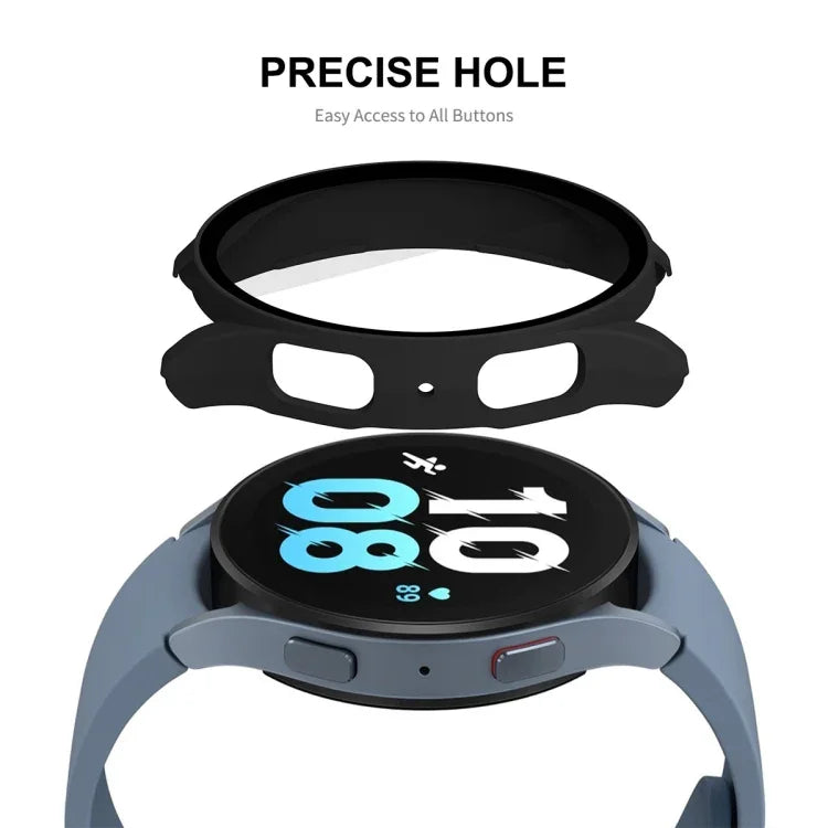 Samsung Galaxy Watch5 44mm用 ENKAY Hat-Prince フルカバレッジ PCフレーム＋9H強化ガラスケース