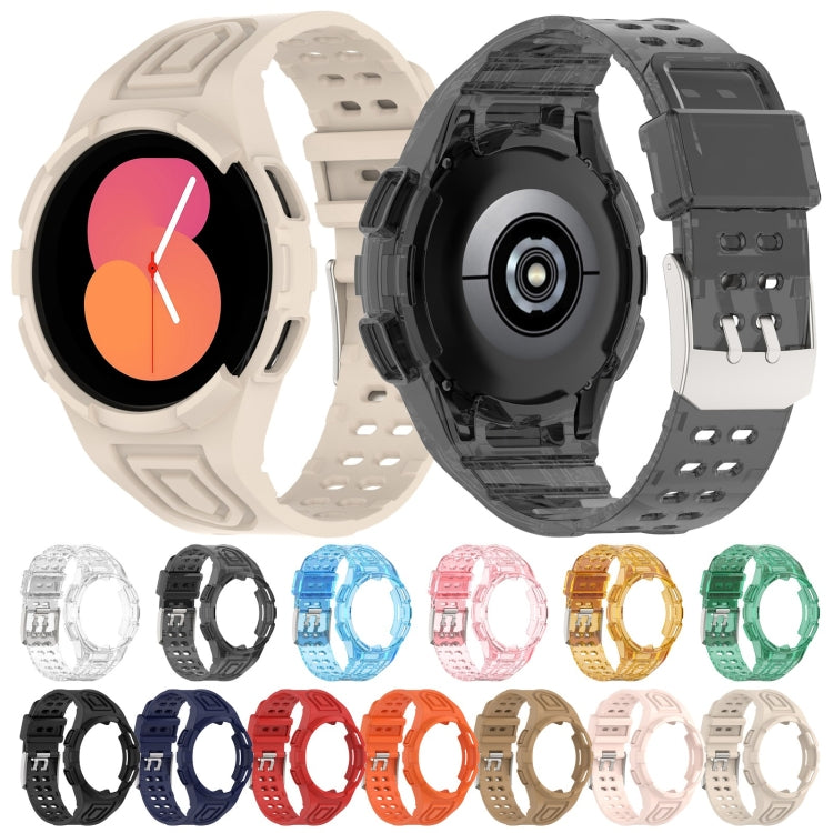 アーマー一体型 TPU ダブルピンバックル スマートウォッチバンド、Samsung Galaxy Watch5 40mm用、Samsung Galaxy Watch5 44mm用、Samsung Galaxy Watch4 44mm用