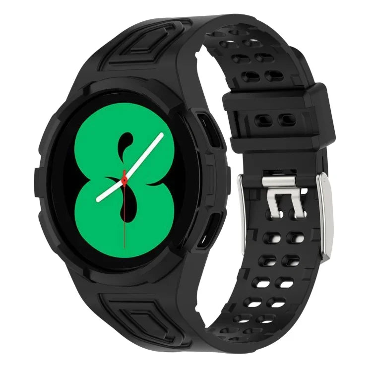 アーマー一体型TPUダブルピンバックルスマートウォッチバンド、Samsung Galaxy Watch4 40mm用、Samsung Galaxy Watch4 Classic 46mm用