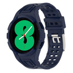 アーマー一体型TPUダブルピンバックルスマートウォッチバンド、Samsung Galaxy Watch4 40mm用、Samsung Galaxy Watch4 Classic 46mm用