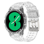 アーマー一体型TPUダブルピンバックルスマートウォッチバンド、Samsung Galaxy Watch4 40mm用、Samsung Galaxy Watch4 Classic 46mm用
