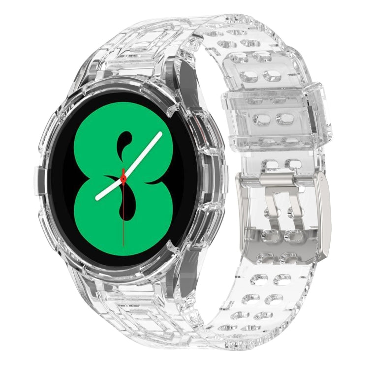 アーマー一体型TPUダブルピンバックルスマートウォッチバンド、Samsung Galaxy Watch4 40mm用、Samsung Galaxy Watch4 Classic 46mm用