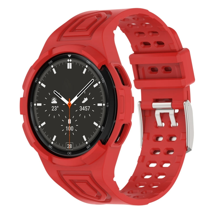 アーマー一体型TPUダブルピンバックルスマートウォッチバンド、Samsung Galaxy Watch4 40mm用、Samsung Galaxy Watch4 Classic 46mm用